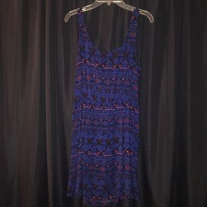 SUMMER BLUE TRIBAL PATTERNED DRESS